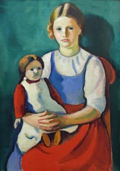 Ragazza bionda con bambola